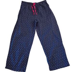 Comfy Tommy Hilfiger Women's Navy Polka Dot Pajama Bottoms Size L